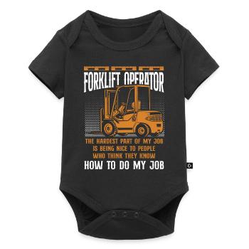 Certified Forklift Truck Operator - Baby Premium Kurzarmbody - Schwarz - Vorne