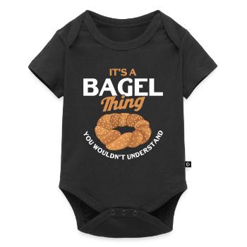 Bagel Food Gift Bagel - Baby Premium short-sleeve bodysuit - black - Front