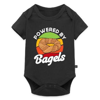 Bagel Essen Geschenk Bagel - Baby Premium Kurzarmbody - Schwarz - Vorne