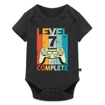 Level 7 Complete Gaming Birthday - Baby Premium short-sleeve bodysuit - black - Front