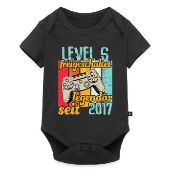 Level 6 freigeschaltet legendär seit 2017 - Baby Premium Kurzarmbody - Schwarz - Vorne