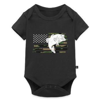 Drapeaux des États-Unis American Patriot Fisher Pêcheur - Body à manches courtes Premium Bébé - noir - Devant