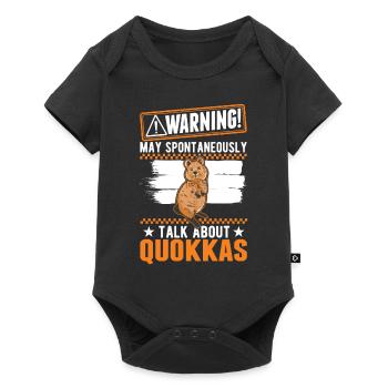 Avertissement Quokka Kangourou à queue courte - Body à manches courtes Premium Bébé - noir - Devant