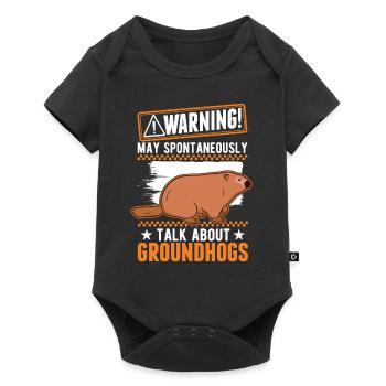 Warning Groundhog Day Woodchuck - Baby Premium short-sleeve bodysuit - black - Front
