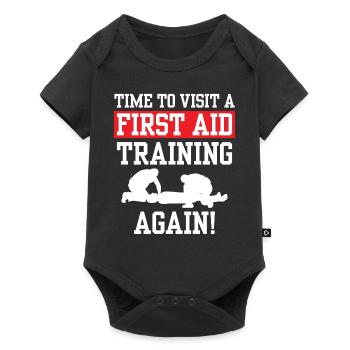 Zeit Mal Wieder Einen Erste Hilfe Kurs Zu Besuchen - Baby Premium Kurzarmbody - Schwarz - Vorne