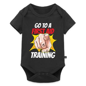 Participez à un cours de secourisme - Body à manches courtes Premium Bébé - noir - Devant