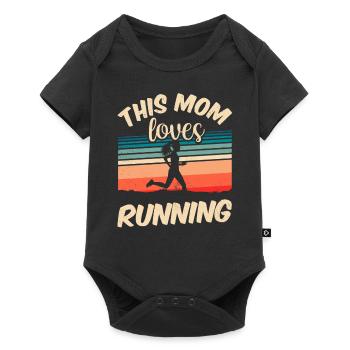 This mom loves running jogging runner mom - Baby Premium short-sleeve bodysuit - black - Front