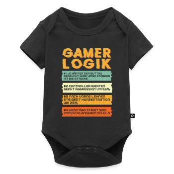 Gamer Logik Gaming - Baby Premium Kurzarmbody - Schwarz - Vorne