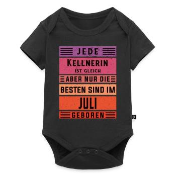 Gastronom-Wirt Geburtstag Juli geboren Kellnerin - Baby Premium Kurzarmbody - Schwarz - Vorne