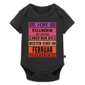 Gastronom-Wirt Geburtstag Februar geboren - Baby Premium Kurzarmbody - Schwarz - Vorne