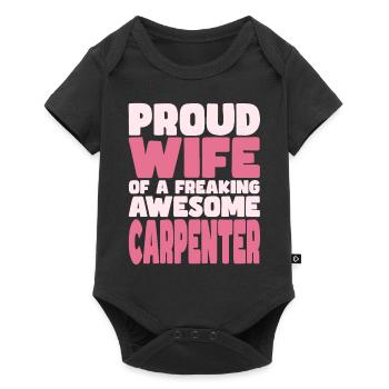 Proud Wife of A Damn Good Carpenter - Baby Premium short-sleeve bodysuit - black - Front