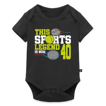This sports legend is now 40, tennis 40. - Baby Premium short-sleeve bodysuit - black - Front