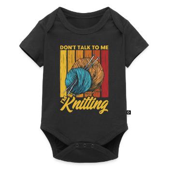 Yarn Knitting Knitting Knitting Lovers Gift - Baby Premium short-sleeve bodysuit - black - Front