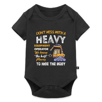 Équipe de chantier de travaux d’excavatrice - Body à manches courtes Premium Bébé - noir - Devant