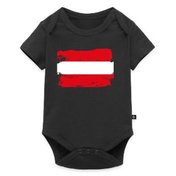 Drapeau officiel de l’Autriche Fierté du pays australien - Body à manches courtes Premium Bébé - noir - Devant