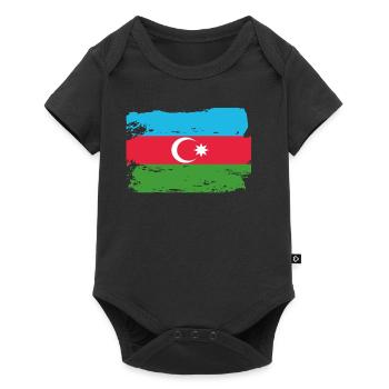 Drapeau officiel de l’Azerbaïdjan Pays azerbaïdjanais - Body à manches courtes Premium Bébé - noir - Devant