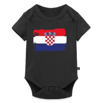 Official Croatia Flag Croat Croatian Country - Baby Premium short-sleeve bodysuit - black - Front