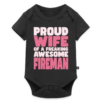 Proud Wife of A Damn Good Firefighter - Baby Premium short-sleeve bodysuit - black - Front