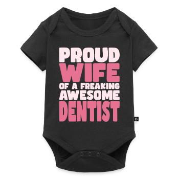 Proud Wife of A Damn Good Dentist - Baby Premium short-sleeve bodysuit - black - Front