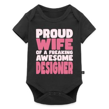 Proud Wife of A Damn Good Designer - Baby Premium short-sleeve bodysuit - black - Front