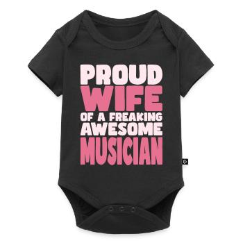 Proud Wife of A Damn Good Musician - Baby Premium short-sleeve bodysuit - black - Front