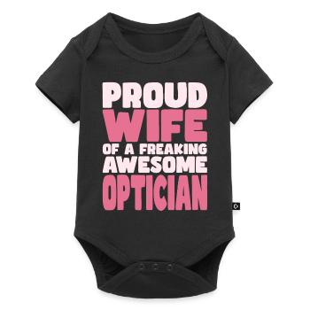 Proud Wife of A Damn Good Optician - Baby Premium short-sleeve bodysuit - black - Front