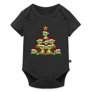 Turtle Christmas Tree - Baby Premium short-sleeve bodysuit - black - Front