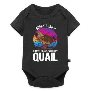 Quail Gift Quail Breeding Quail Breeder - Baby Premium short-sleeve bodysuit - black - Front