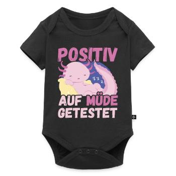 Positiv auf Müde getestet Axolotl Fun - Baby Premium Kurzarmbody - Schwarz - Vorne