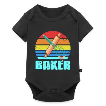 Retro Vintage BAKER Awesome Baker Designs T-Shirt - Baby Premium short-sleeve bodysuit - black - Front