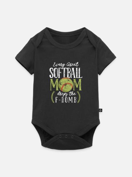 Softball Mutter - Baby Premium Kurzarmbody - Schwarz