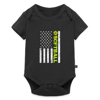 Softball États-Unis - Body à manches courtes Premium Bébé - noir - Devant