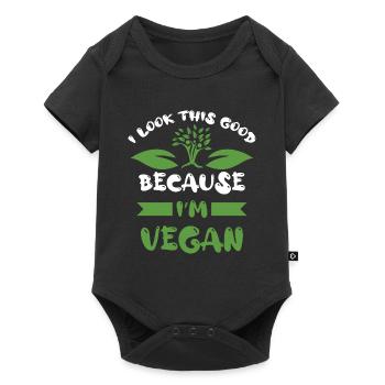Go vegan Lifestyle Bewegung Veganismus Tierschutz - Baby Premium Kurzarmbody - Schwarz - Vorne