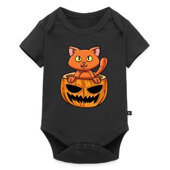 Citrouille de chat - Body à manches courtes Premium Bébé - noir - Devant