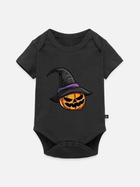 Kürbis Hexenhut - Baby Premium Kurzarmbody - Schwarz