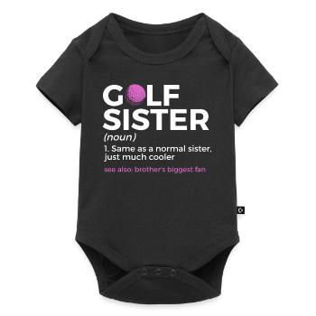Joueur de golf disant idée cadeau - Body à manches courtes Premium Bébé - noir - Devant