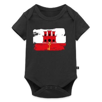 Drapeau officiel de Gibraltar Pays gibraltarien - Body à manches courtes Premium Bébé - noir - Devant
