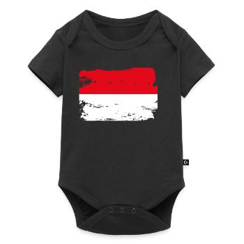 Drapeau officiel de l’Indonésie Fierté du pays indonésien - Body à manches courtes Premium Bébé - noir - Devant