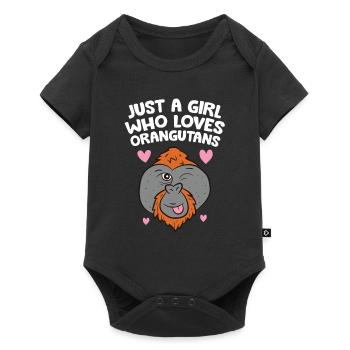 Juste une fille qui aime les orangs-outans - Body à manches courtes Premium Bébé - noir - Devant