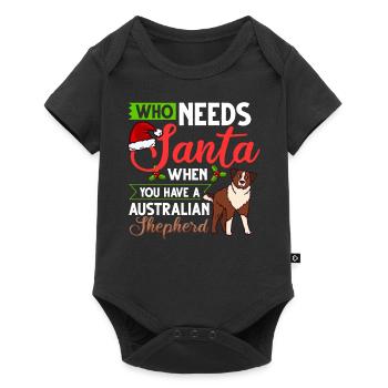Berger australien Chien de Noël Chiot - Body à manches courtes Premium Bébé - noir - Devant