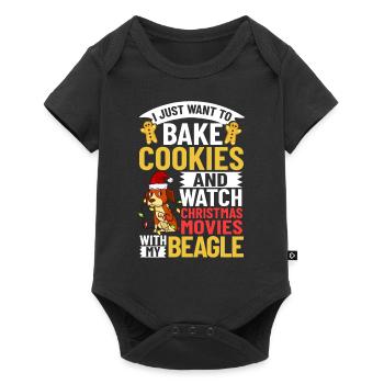 Beagle Dog Puppy Owner Lover Christmas - Baby Premium short-sleeve bodysuit - black - Front