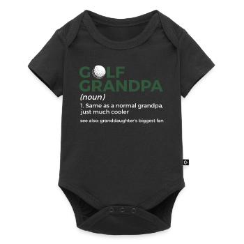 Joueur de golf disant idée cadeau - Body à manches courtes Premium Bébé - noir - Devant