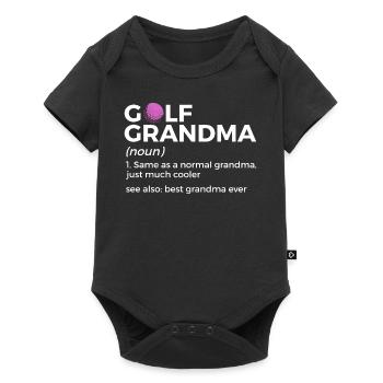 Joueur de golf disant idée cadeau - Body à manches courtes Premium Bébé - noir - Devant