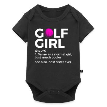 Joueur de golf disant idée cadeau - Body à manches courtes Premium Bébé - noir - Devant