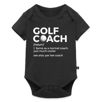 Joueur de golf disant idée cadeau - Body à manches courtes Premium Bébé - noir - Devant