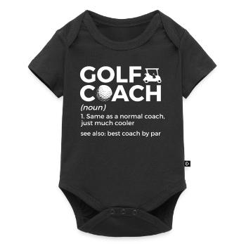 Joueur de golf disant idée cadeau - Body à manches courtes Premium Bébé - noir - Devant