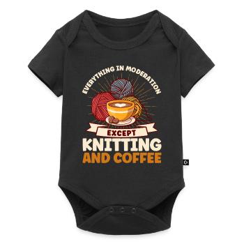 Tricot Fil Tricot TricotEr Tissu Cadeau - Body à manches courtes Premium Bébé - noir - Devant