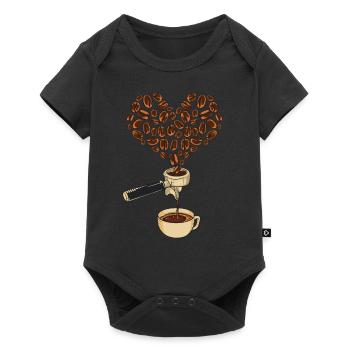 Love for espresso coffee machine - Baby Premium short-sleeve bodysuit - black - Front