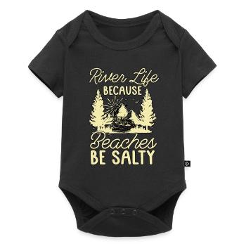 Rafting River Life Because Beaches Kayak Paddling - Baby Premium short-sleeve bodysuit - black - Front