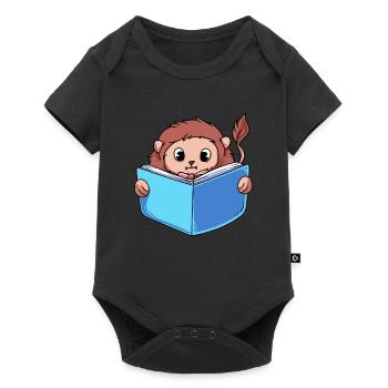 Löwe Lesebuch - Baby Premium Kurzarmbody - Schwarz - Vorne